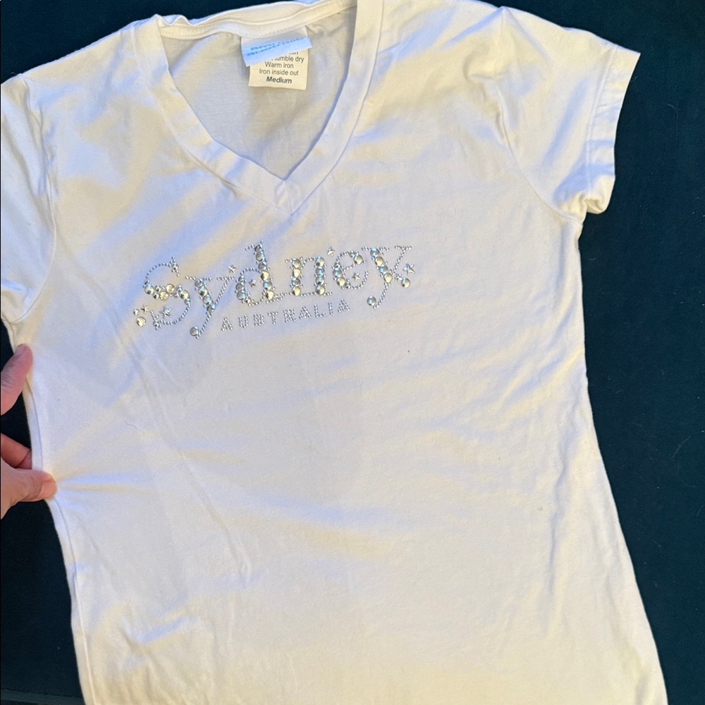 Sydney Australia White V-Neck Women's Top